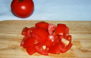 Salad with celery, tomatoes and cucumber