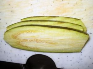 Eggplant with cheese and garlic