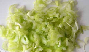 Salad with celery and crab sticks