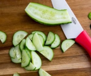 Salad of tomatoes and cucumbers