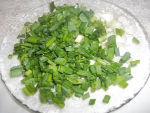 Spring salad with radishes, eggs and onions