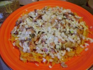 Salad with Sardines and Stewed Vegetables