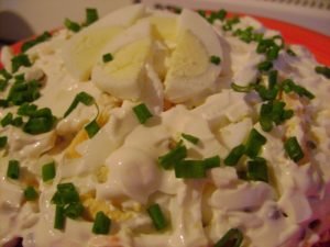 Salad with Sardines and Stewed Vegetables