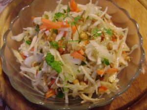 Vitamin salad of cabbage, carrots and Jerusalem artichoke