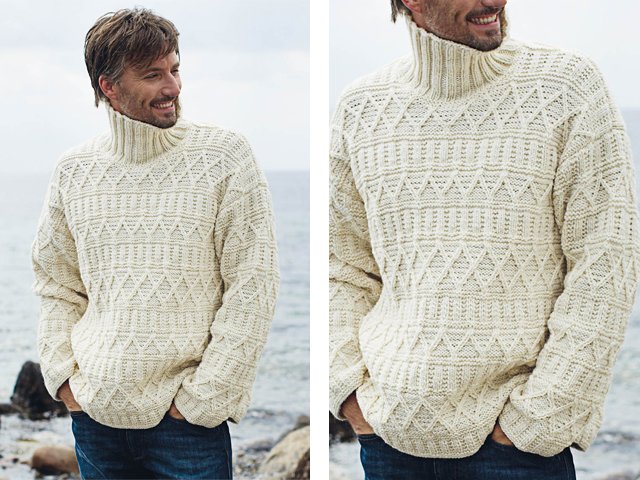 How to knit a men's sweater with knitting needles?