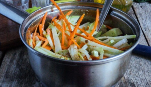 Korean winter squash with seasoning for carrots