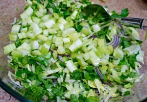 Iceberg Salad with Carrots and Celery