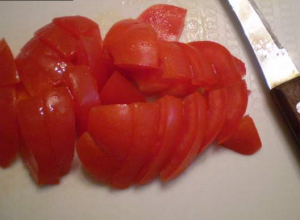 Salad with celery, wild mushrooms and tomatoes