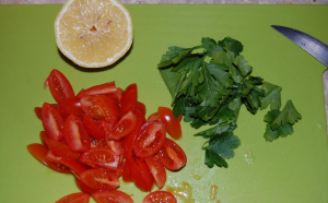 Warm salad with chicken liver