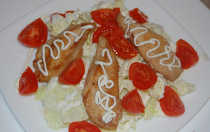 Favorite Salad with Chicken Meat and Peking Cabbage