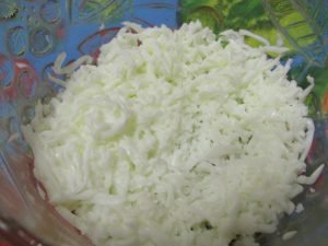 Mimosa salad with canned and cream cheese