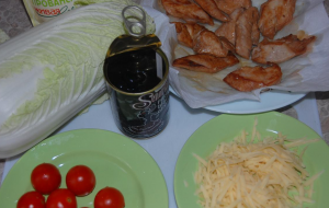 Favorite Salad with Chicken Meat and Peking Cabbage