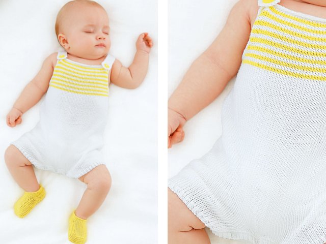 Knitting overalls for the newborn