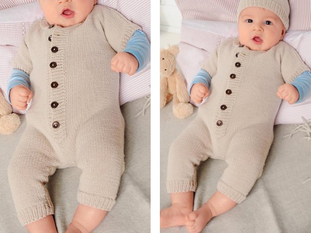 Knitting overalls for the newborn