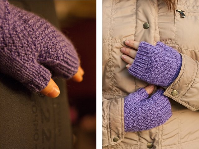 How to knit mitts with knitting needles?