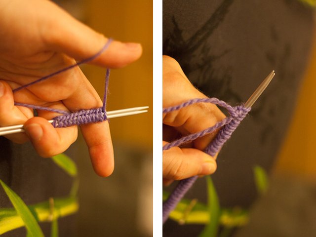 How to knit mitts with knitting needles?