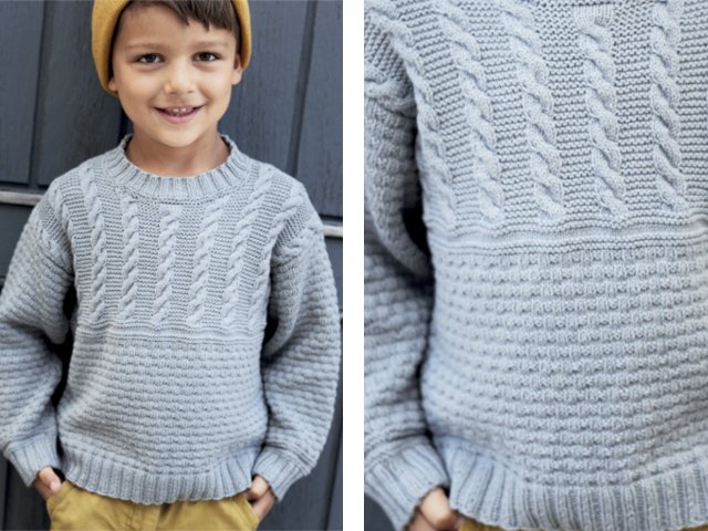 Knitting sweater for a boy