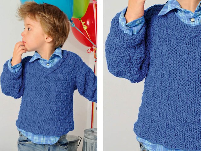 Knitting sweater for a boy