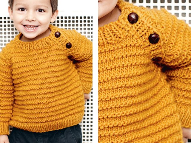 Knitting sweater for a boy