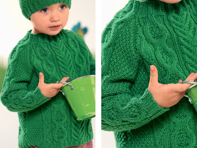 Knitting sweater for a boy