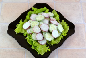 Radish, Cucumber and Greens Salad