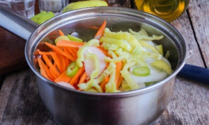 Korean winter squash with seasoning for carrots