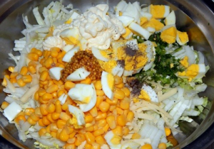 Chinese cabbage and corn salad