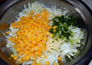 Chinese cabbage and corn salad