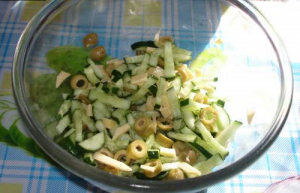 Olive Salad with Cucumber and Egg