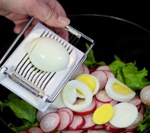 Salad with radish, fresh cucumber and egg