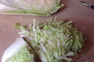 Peking cabbage meat salad