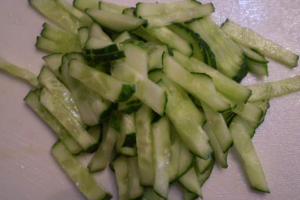 Seaweed, squid and cucumber salad