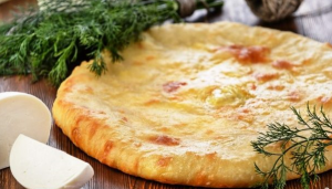 Ossetian pie with cottage cheese and cheese