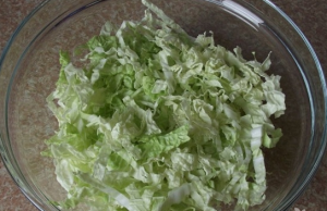 Peking cabbage and ham salad