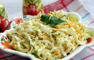 Chinese cabbage and corn salad