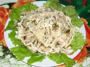 Salad with Chicken Breast and Pickles