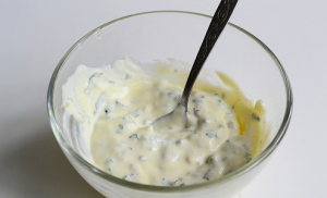 Potato salad with herring