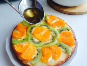 Curd casserole with fruits