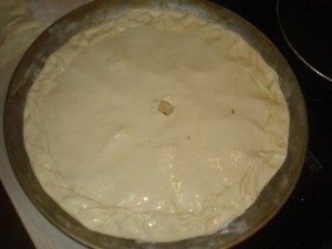 French pie with ham and cheese