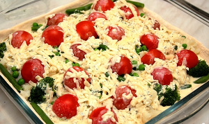 Colored pie with vegetables