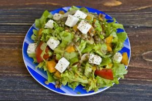 Lentil and Cheese Salad