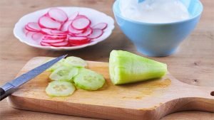 Ham and vegetables salad