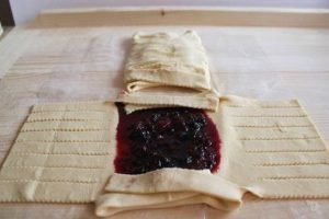 Strudel with puff pastry berries