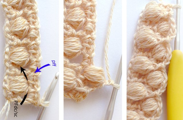 Crochet bumps pattern: diagram and description