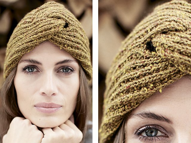 Knitting turban with knitting needles: photo and video tutorials