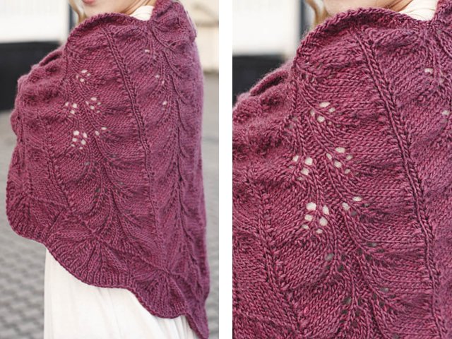 Knitting shawls with knitting needles: diagrams and description