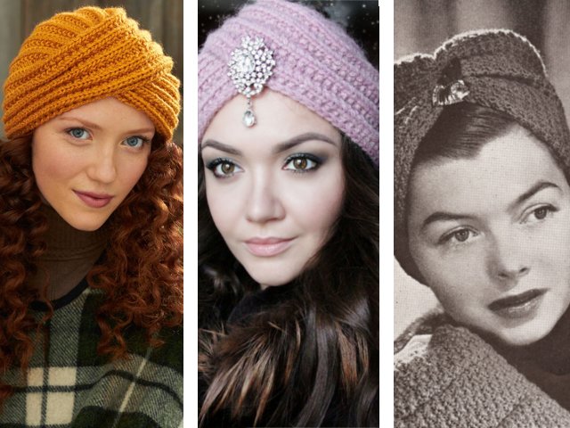 Knitting turban with knitting needles: photo and video tutorials