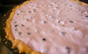 Shortcake with blueberries and cottage cheese