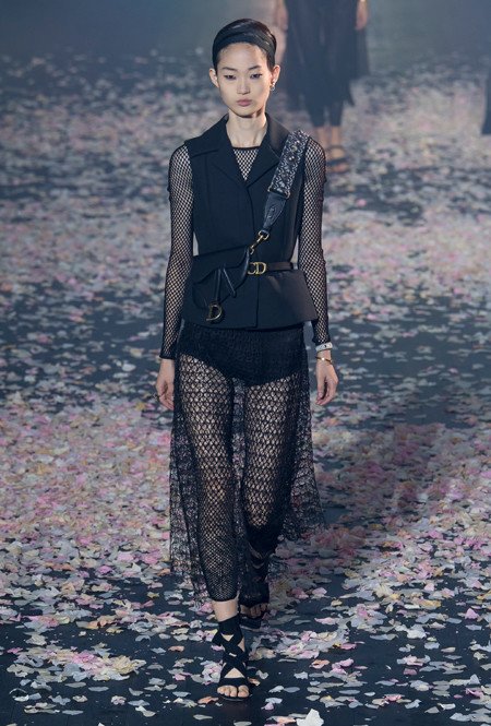 Black lace and mesh by Dior