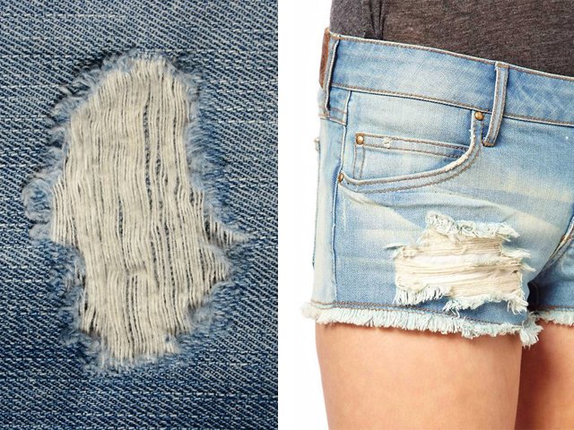 How to make holes and scrapes on jeans?